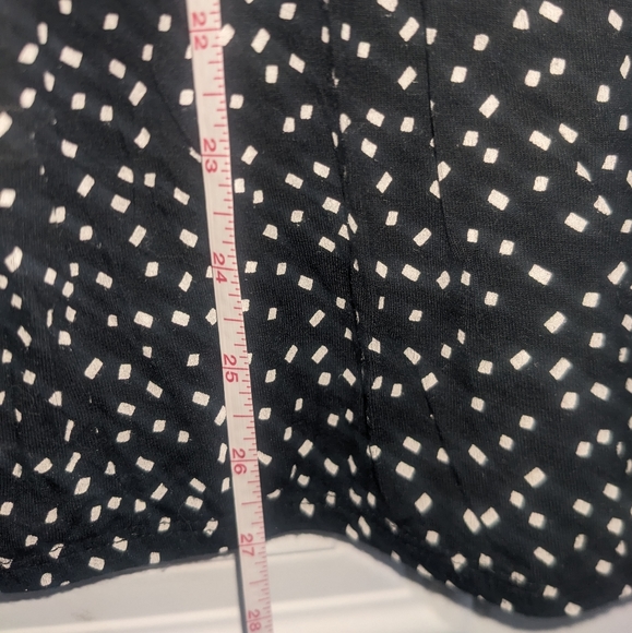 Black with white dots, ruffled chest loft shirt - Picture 2 of 4